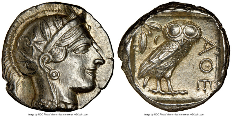 ATTICA. Athens. Ca. 440-404 BC. AR tetradrachm (24mm, 17.22 gm, 7h). NGC Choice ...