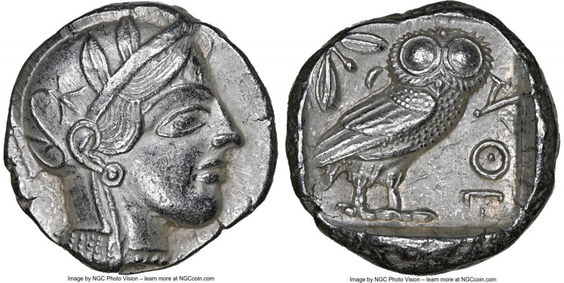 ATTICA. Athens. Ca. 440-404 BC. AR tetradrachm (24mm, 17.16 gm, 8h). NGC Choice ...