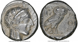 ATTICA. Athens. Ca. 440-404 BC. AR tetradrachm (24mm, 17.17 gm, 91h). NGC AU 5/5 - 4/5, flan flaw. Mid-mass coinage issue. Head of Athena right, weari...