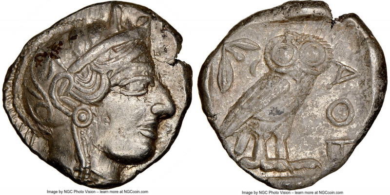 ATTICA. Athens. Ca. 440-404 BC. AR tetradrachm (24mm, 17.14 gm, 9h). NGC AU 5/5 ...