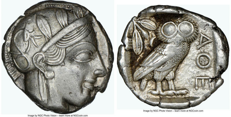 ATTICA. Athens. Ca. 440-404 BC. AR tetradrachm (24mm, 17.19 gm, 4h). NGC Choice ...
