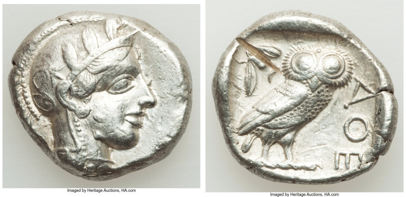 ATTICA. Athens. Ca. 440-404 BC. AR tetradrachm (25mm, 17.09 gm, 10h). XF, test c...