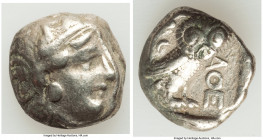 ATTICA. Athens. Ca. 393-294 BC. AR tetradrachm (23mm, 18.04 gm, 8h). Choice Fine. Late mass coinage issue. Head of Athena with eye in true profile rig...