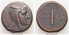 PONTUS. Amisus. Mithradates VI Eupator (ca. 120-111 or 100-95 BC). AE (26mm, 20.35 gm, 12h). Fine, gouge. Head of male (Mithradates VI?) right, wearin...