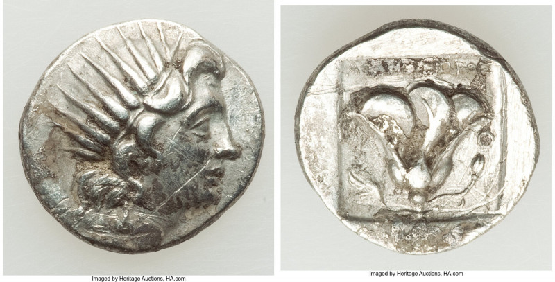 CARIAN ISLANDS. Rhodes. Ca. early 2nd century BC. AR drachm (15mm, 2.87 gm, 11h)...