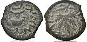 JUDAEA. The Jewish War (AD 66-70). AE prutah (16mm, 6h). NGC Choice VF. Jerusalem, Year 2 (AD 67/8). Year Two (Paleo-Hebrew), amphora with broad rim a...