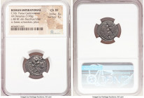C. Vibius C.f. C.n. Pansa Caetronianus (ca. 48 BC). AR denarius (18mm, 3.90 gm, 5h). NGC Choice XF 4/5 - 5/5. Rome. PANSA, wreathed head of young Bacc...