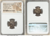 P. Clodius M.f. Turrinus (42 BC). AR denarius (18mm, 3.85 gm, 4h). NGC Choice XF 4/5 - 4/5. Rome. Laureate head of Apollo right; lyre in left field / ...