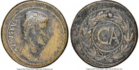 Augustus (27 BC-AD 14). AE (37mm, 1h). NGC Fine, scratches. Province of Asia, ca. 25 BC. AVGVSTVS, bare head of Augustus right / Large CA within laure...