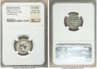 Trajan (AD 98-117). AR denarius (19mm, 3.35 gm, 7h). NGC Choice AU S 5/5 - 4/5. Rome, AD 107-108. IMP TRAIANO AVG GER DAC P M TR P, laureate bust of T...
