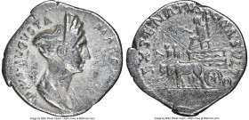 Diva Marciana (ca. AD 105-112/4). AR denarius (20mm, 7h). NGC Choice Fine, scratches. Rome, AD 113. DIVA AVGVSTA MARCIANA, diademed and draped bust ri...