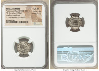 Divus Antoninus Pius (AD 138-161). AR denarius (17mm, 2.96 gm, 6h). NGC Choice XF 4/5 - 2/5. Rome, after AD 161. DIVVS ANTONINVS, bare head of Antonin...