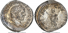 Caracalla (AD 198-217). AR denarius (19mm, 3.20 gm, 6h). NGC Choice AU 5/5 - 4/5. Rome, AD 213. ANTONINVS PIVS AVG BRIT, laureate head of Caracalla ri...