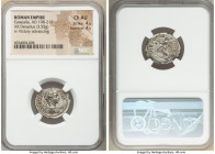 Caracalla (AD 198-217). AR denarius (20mm, 3.55 gm, 7h). NGC Choice AU 4/5 - 4/5. Rome, AD 201-206. ANTONINVS PIVS AVG, laureate and draped bust of Ca...