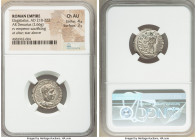 Elagabalus (AD 218-222). AR denarius (19mm, 2.66 gm, 6h). NGC Choice AU 4/5 - 3/5. Rome, AD 222. IMP ANTONINVS-PIVS AVG, laureate, draped bust of Elag...