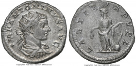 Elagabalus (AD 218-222). AR antoninianus (22mm, 11h). NGC Choice XF. Rome. IMP ANTONINVS AVG, radiate, draped, and cuirassed bust of Elagabalus right ...