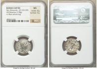 Severus Alexander (AD 222-235). AR denarius (19mm, 2.98 gm, 1h). NGC MS 4/5 - 3/5. Rome, late AD 228. IMP SEV ALEXAND AVG, laureate bust of Severus Al...