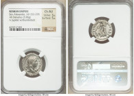 Severus Alexander (AD 222-235). AR denarius (20mm, 3.06 gm, 6h). NGC Choice AU 3/5- 5/5. Rome. IMP SEV ALE-XAND AVG, laureate head of Severus Alexande...
