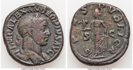 Severus Alexander (AD 222-235). AE sestertius (30mm, 21.27 gm, 1h). XF. Rome, AD 231-235. IMP ALEXANDER PIVS AVG, laureate bust of Severus Alexander r...