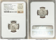 Maximinus I (AD 235-238). AR denarius (20mm, 2.99 gm, 5h). NGC Choice AU 5/5 - 4/5, Fine Style. Rome, AD 236-238. MAXIMINVS PIVS AVG GERM, laureate, d...