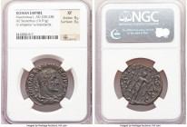 Maximinus I (AD 235-238). AE sestertius (29mm, 16.91 gm, 1h). NGC XF 4/5 - 3/5. Rome, AD 235-237. IMP MAXIMINVS PIVS AVG, laureate, draped, and cuiras...