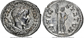Gordian III (AD 238-244). AR denarius (20mm, 3.01 gm, 12h). NGC Choice AU 4/5 - 4/5. Rome, AD 241-243. IMP GORDIANVS PIVS FEL AVG, laureate, draped, a...