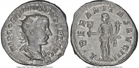Gordian III (AD 238-244). AR antoninianus (22mm, 4.16 gm, 12h). NGC Choice XF 5/5 - 4/5. Rome, 3rd issue. IMP GORDIANVS PIVS FEL AVG, radiate, draped,...
