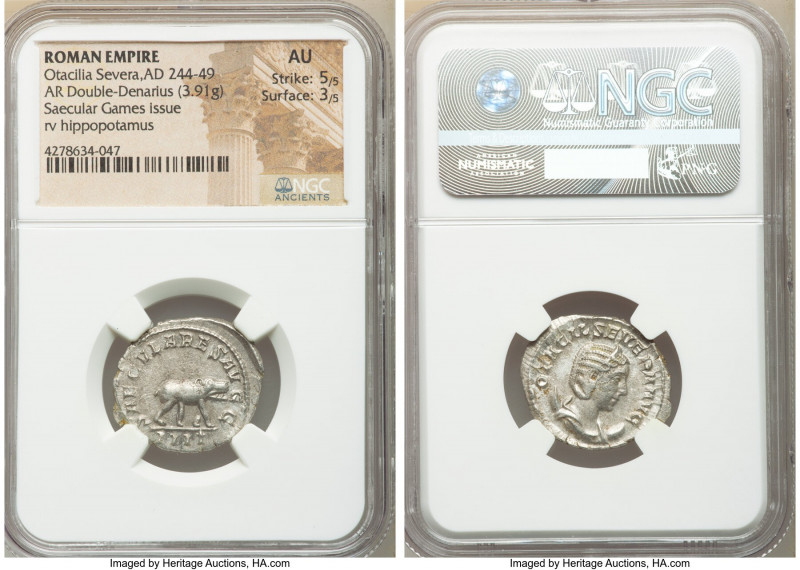 Otacilia Severa (AD 244-249). AR antoninianus (23mm, 3.91 gm, 1h). NGC AU 5/5 - ...