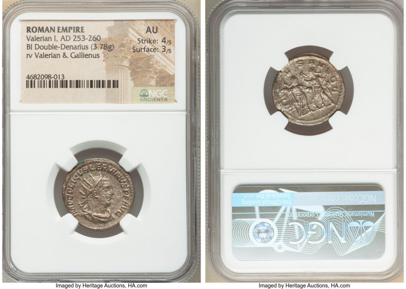 Valerian I (AD 253-260). BI antoninianus (22mm, 3.78 gm, 5h). NGC AU 4/5 - 3/5. ...