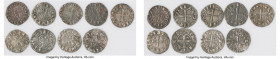 Principality of Antioch 9-Piece Lot of Uncertified Bohemond Era "Helmet" Deniers ND (1163-1201) VF, Average size 17.7mm. Average weight 0.93gm. Sold a...