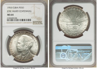 Republic 3-Piece Lot of Certified "Jose Marti Centennial" Issues 1953 MS64 NGC, 1) Centavo, KM26 2) 25 Centavos, KM27 3) Peso, KM29 Sold as is, no ret...