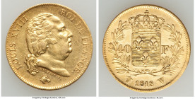Louis XVIII gold 40 Francs 1818-W AU (Scratches), Lille mint, KM713.6. 26.1mm. 12.85gm. AGW 0.3734 oz. 

HID09801242017

© 2022 Heritage Auctions ...