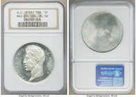 Charles X pewter Uniface Obverse Essai 5 Francs ND (1824) MS66 NGC, Paris mint, Maz-874. A very scarce uniface pattern struck in pewter, displaying a ...