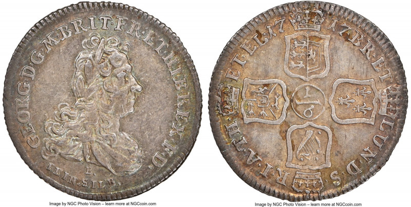Brunswick-Lüneburg-Calenberg-Hannover. Georg Ludwig 1/6 Taler 1717-B AU55 NGC, C...
