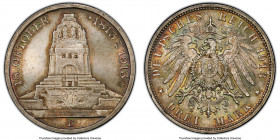 Saxony. Friedrich August III 3 Mark 1913-E MS66 PCGS, Muldenhutten mint, KM1275. Battle of Leipzig commemorative. 

HID09801242017

© 2022 Heritag...