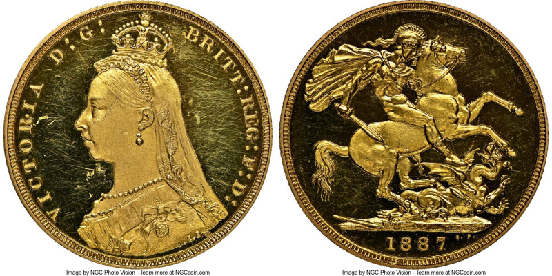 Victoria gold Proof "Jubilee Head" Sovereign 1887 PR62 Ultra Cameo NGC, KM767, S...