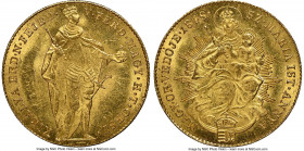 Ferdinand V gold Ducat 1848 UNC Details (Bent) NGC, Kremnitz mint, KM433. "SZ. MARIA" legend. One year type. 

HID09801242017

© 2022 Heritage Auc...