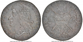 James II "Gunmoney" Shilling 1689 UNC Details (Environmental Damage) NGC, S-6581D, Timmins-TB12D-1C var. (lower "colon" after Sep). Dated to September...