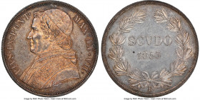 Papal States. Pius IX Scudo Anno VII (1853)-R UNC Details (Cleaned) NGC, Rome mint, KM1336.2. Lavender-gray peach and orange toning. 

HID0980124201...