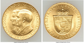 Franz Joseph II gold 25 Franken 1956 UNC, KM-Y15. 19.9mm. 5.65gm. Mintage: 17,000. AGW 0.1633 oz. 

HID09801242017

© 2022 Heritage Auctions | All...