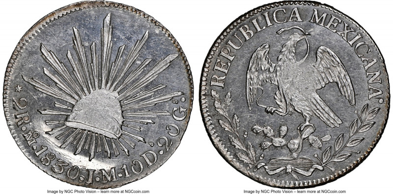 Republic 2 Reales 1830 Mo-JM MS64 NGC, Mexico City mint, KM374.10. Reflective fi...