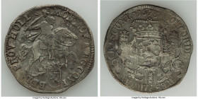 Holland. Provincial Silver Rider 1673 VF (Environmental Damage), KM2.1, Dav-4933. Amsterdam coat of arms below crowned shield. 43.2mm. 32.25gm. 

HI...