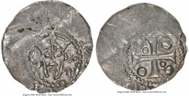 Tiel. Anonymous Denar ND (1000-1100) MS62 NGC, Uncertain mint. 18mm. 0.81gm. Crowned bust facing / Small cross with pellet in each angle surrounded by...