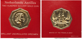Dutch Colony. Juliana gold Proof 200 Gulden 1976-FM, Franklin mint, KM16. comes in the original Franklin mint packaging. AGW 0.2300 oz. 

HID0980124...
