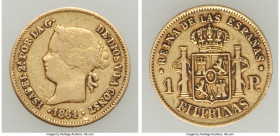 Spanish Colony. Isabel II gold Peso 1861 VF, Manila mint, KM142. First year of type. 15.3mm. 1.72gm. 

HID09801242017

© 2022 Heritage Auctions | ...
