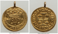 João V gold 400 Reis 1719 XF (Looped), Lisbon mint, KM201. 14.2mm. 1.10gm. 

HID09801242017

© 2022 Heritage Auctions | All Rights Reserved
