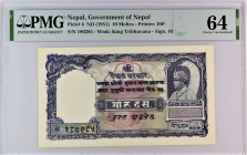Nepal 10 Mohru 1951 (ND) PMG 64
P# 6; # 186285