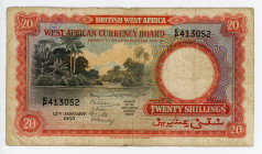 British West Africa 20 Shillings 1955
P# 10a; #E/P 413052; F-VF