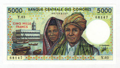 Comoros 5000 Francs 1984
P# 12b; UNC