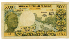 Congo 5000 Francs 1978 (ND)
P# 4c; #U.2 004458026; F